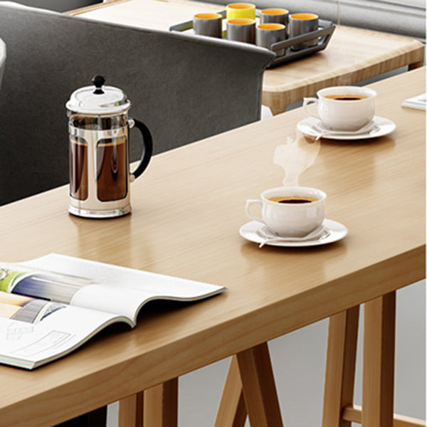 Coffee Shop Glam Bar Height Table Double Pedestal Solid Wood Hall/Pub Table