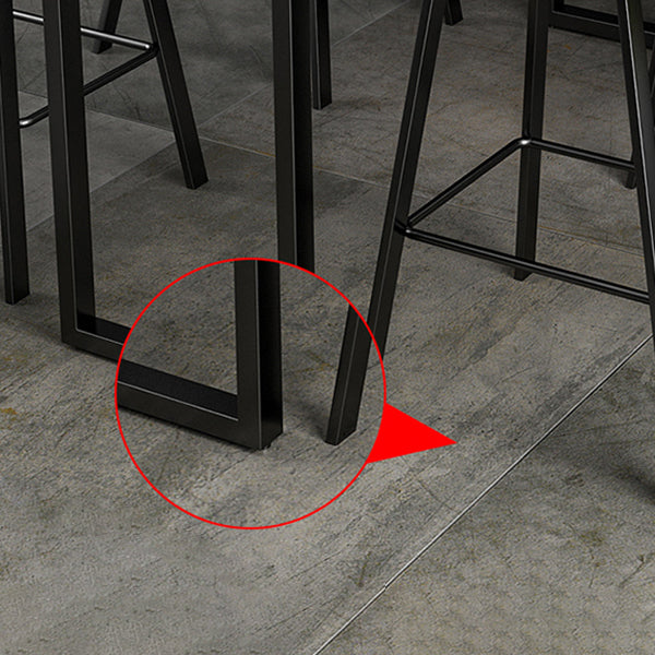 Industrial Indoor Rectangle Counter Wine Table Stone and Metal Bar/Dinette Table