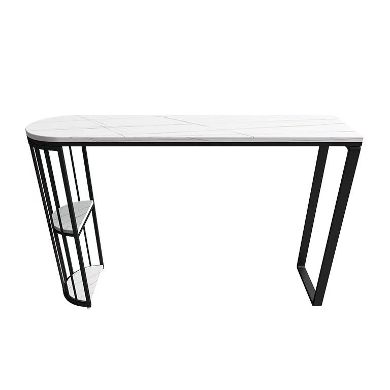 Glam Indoor Bar/Dinette Table with Storage Double Pedestal Bistro Bar Desk