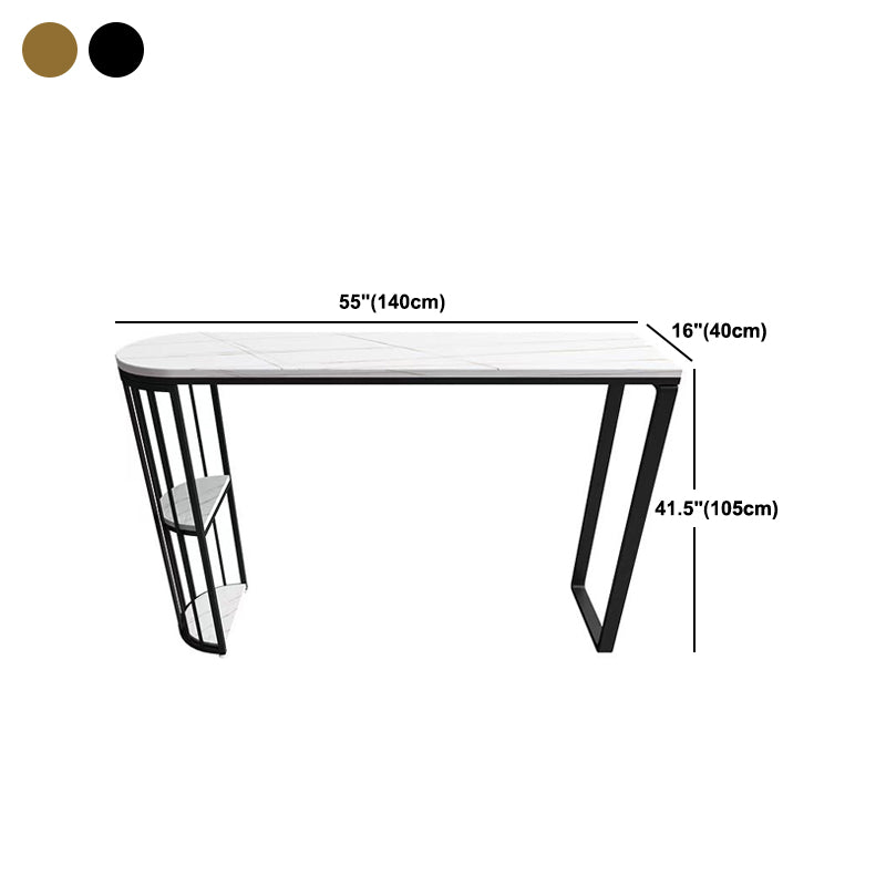 Glam Indoor Bar/Dinette Table with Storage Double Pedestal Bistro Bar Desk