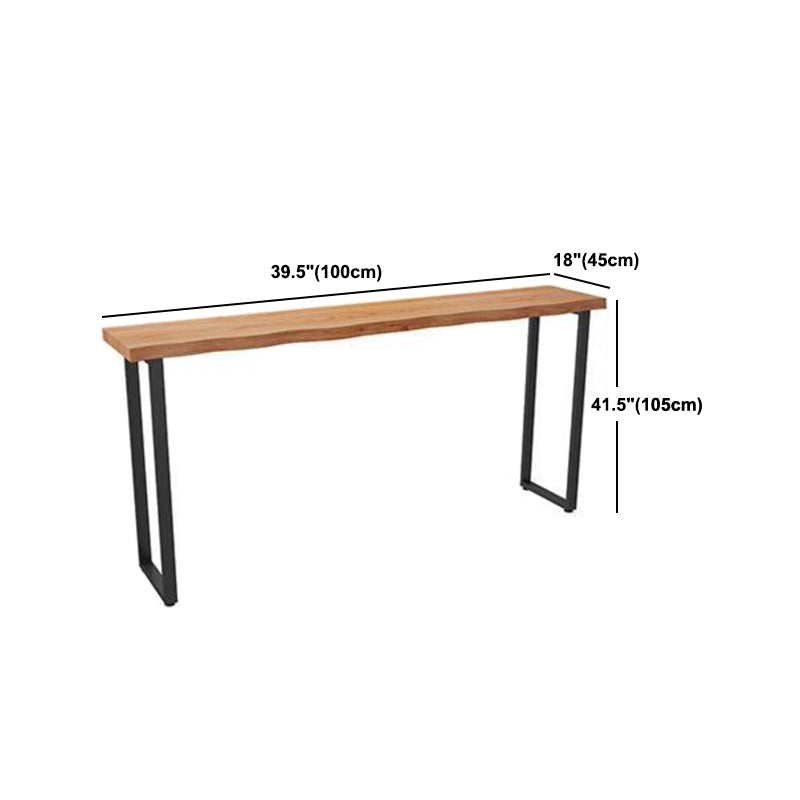 Glam Sled Bistro Bar Table Solid Wood Indoor Bar Height Pub Table in Natural