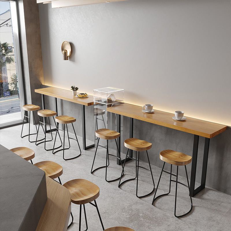 Glam Sled Bistro Table Solid Wood Indoor Natural Bar Wine Table