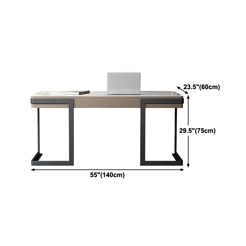 Modern Style 2-drawer Office Desk Sintered Stone Home Writing Desk