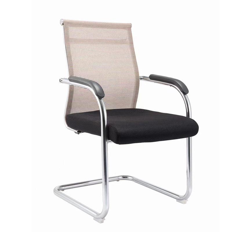 Modern Fixed Arms Office Chair No Wheels Lumbar Support Office Chair