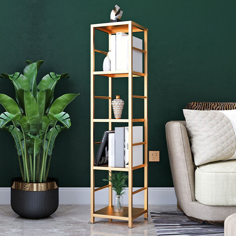 Contemporary Metal Book Shelf Open Home Shelf Bookcase with Shelves