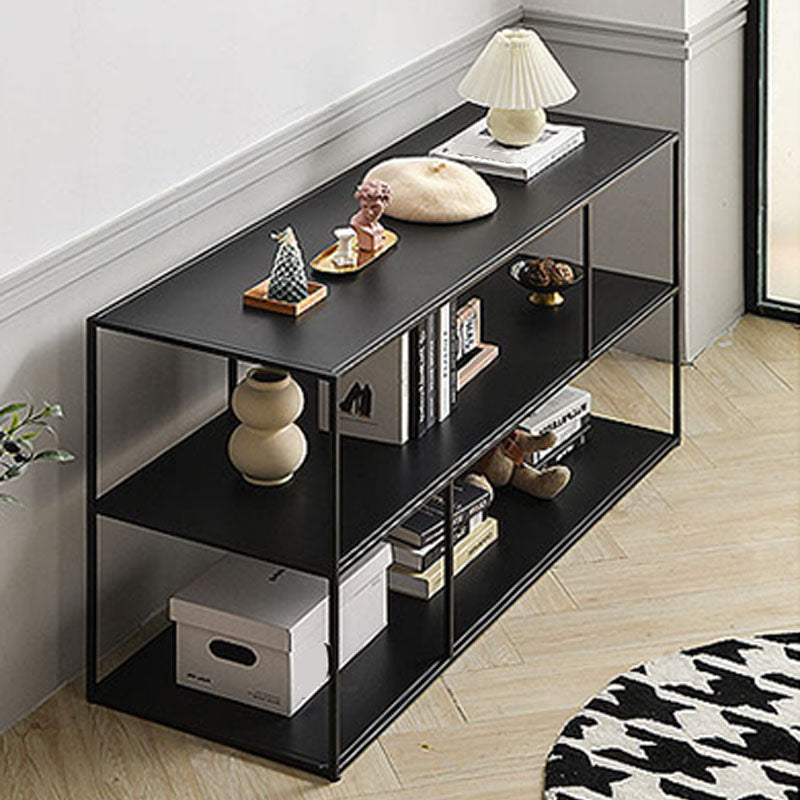Contemporary Metal Shelf Bookcase Black Etagere Book Shelf for Study Room