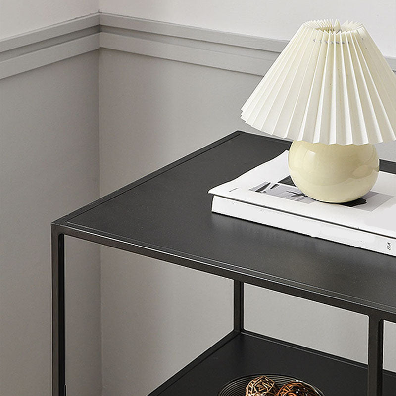 Contemporary Metal Shelf Bookcase Black Etagere Book Shelf for Study Room