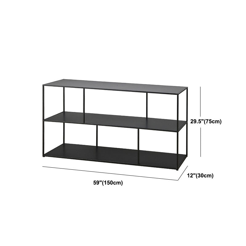 Contemporary Metal Shelf Bookcase Black Etagere Book Shelf for Study Room
