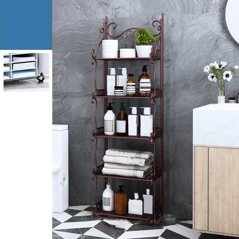 Modern Metal Vertical Shelf Bookcase Open Bookshelf for Bedroom