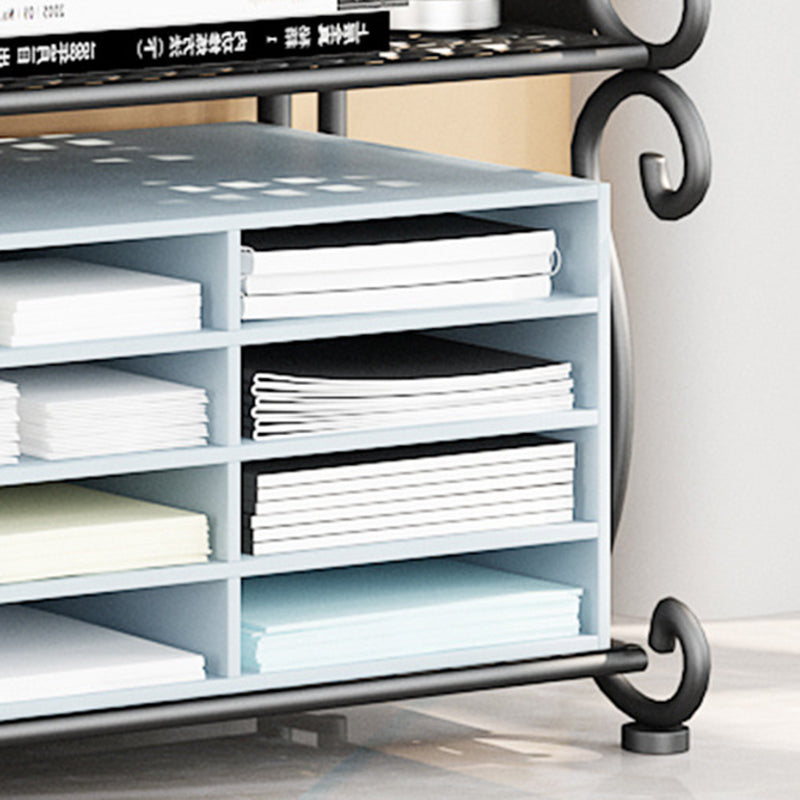 Modern Metal Vertical Shelf Bookcase Open Bookshelf for Bedroom