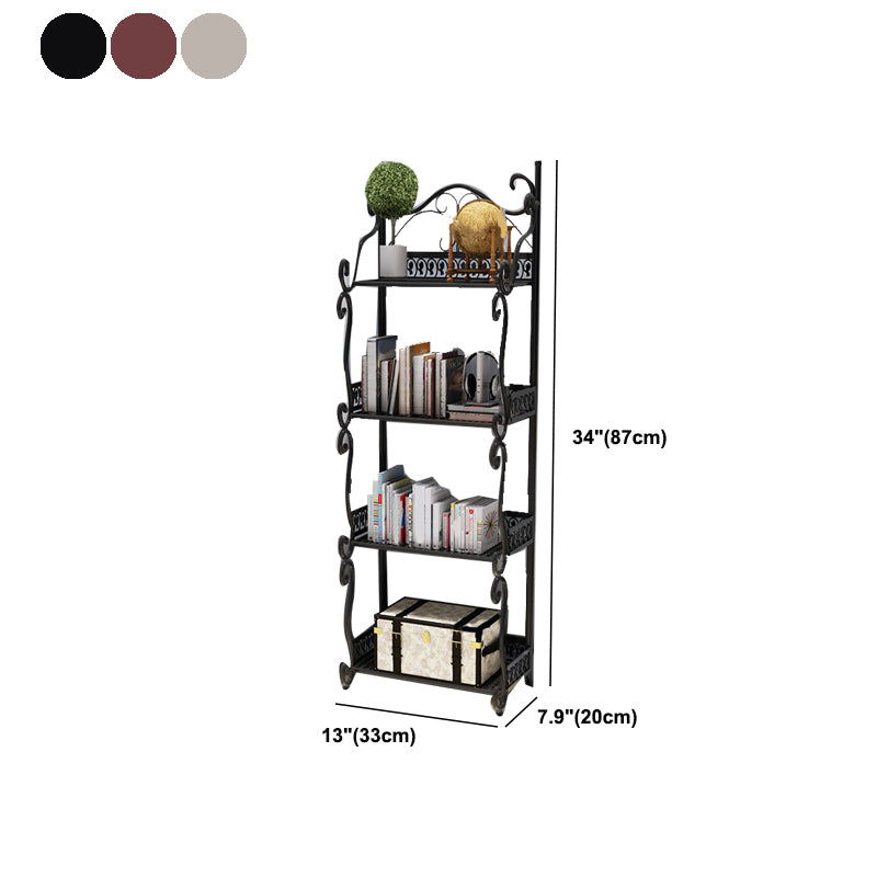Modern Metal Vertical Shelf Bookcase Open Bookshelf for Bedroom