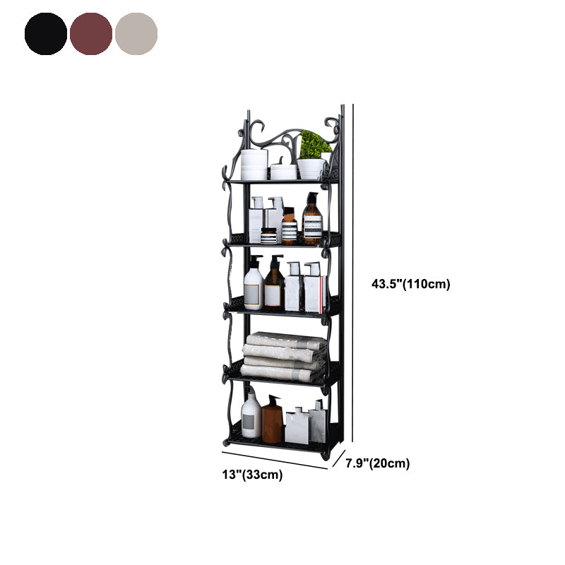 Modern Metal Vertical Shelf Bookcase Open Bookshelf for Bedroom