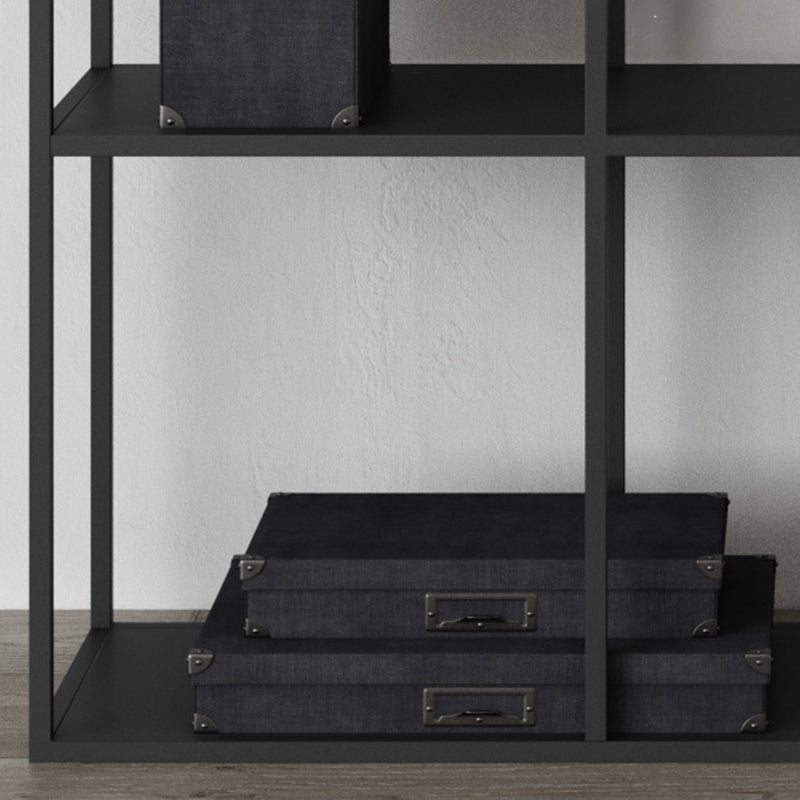 Modern Metal Bookshelf Black Etagere Open Shelf Bookcase in Burnish