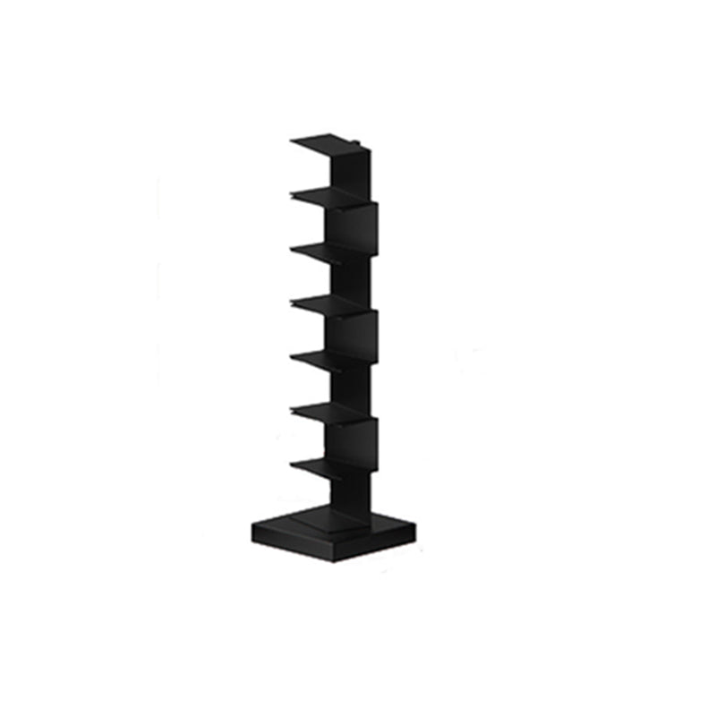 Modern Metal Bookshelf Geometric Closed Back Vertical Bookcase