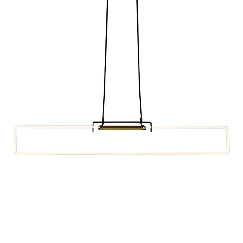 Modern Style Rectangle Pendant Light Metal One Light Pendant Light Fixture