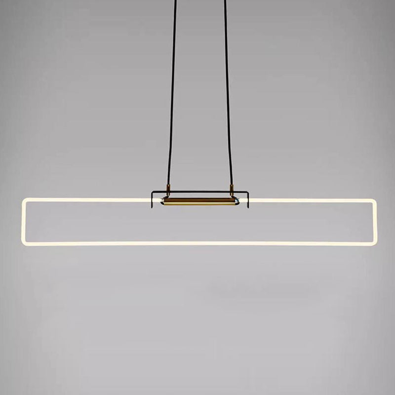 Modern Style Rectangle Pendant Light Metal One Light Pendant Light Fixture