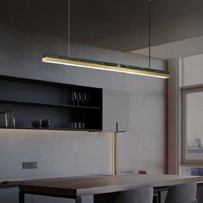 Modern Style Linear Hanging Pendant Light Metal One Light Pendant Light Fixture