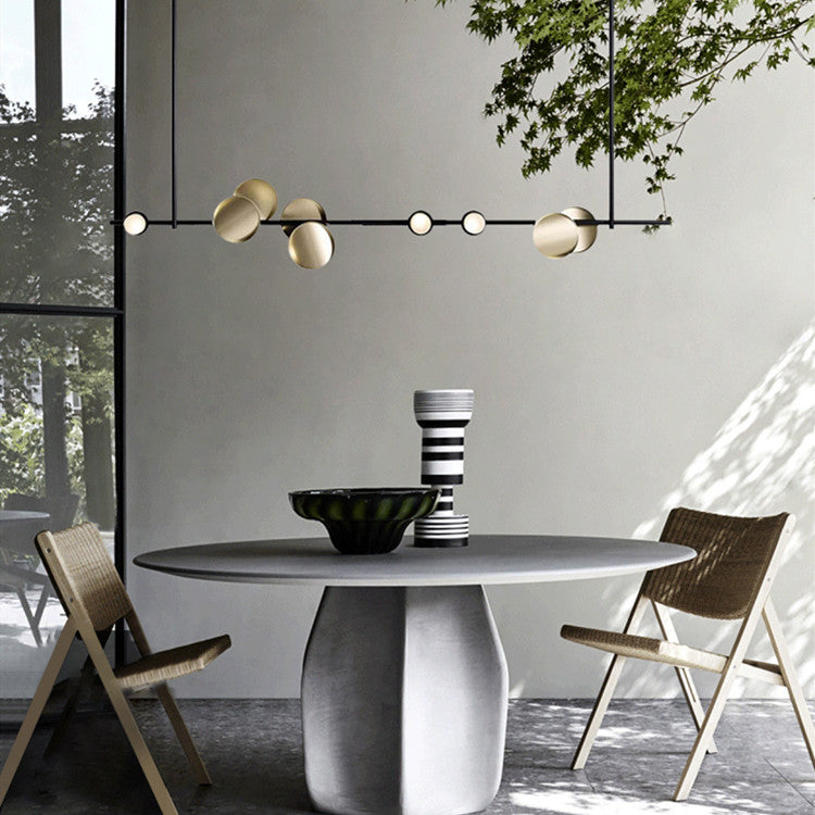 Modern Style Linear Hanging Pendant Lights Metal 9 Light Pendant Light Fixtures