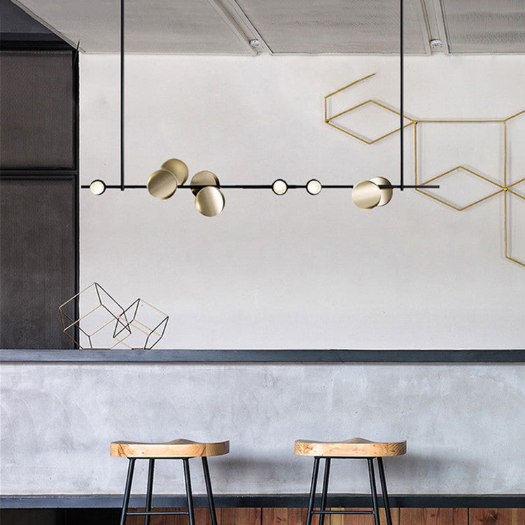 Modern Style Linear Hanging Pendant Lights Metal 9 Light Pendant Light Fixtures