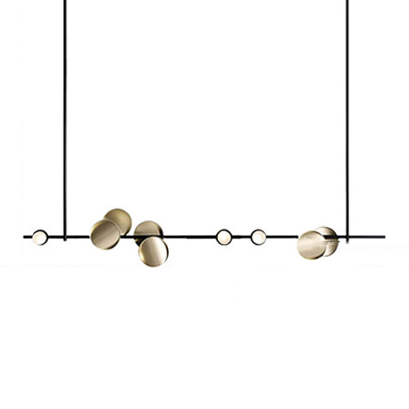 Modern Style Linear Hanging Pendant Lights Metal 9 Light Pendant Light Fixtures