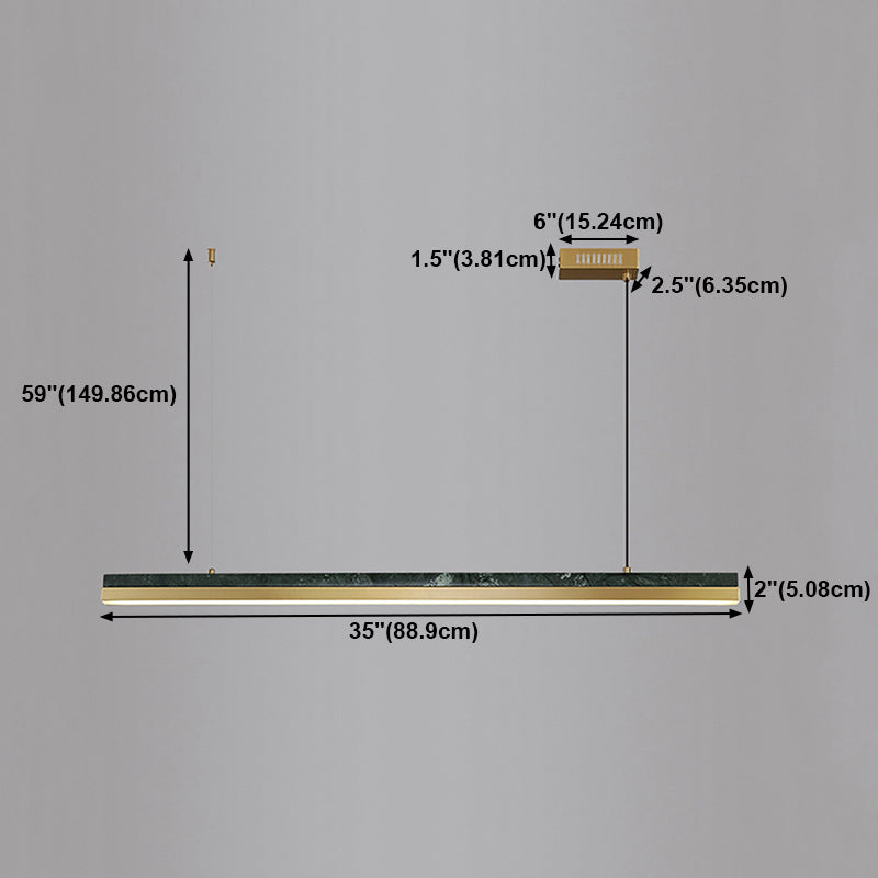 Modern Style Linear Island Light Fixture Metal 1- Light Island Lighting Fixture