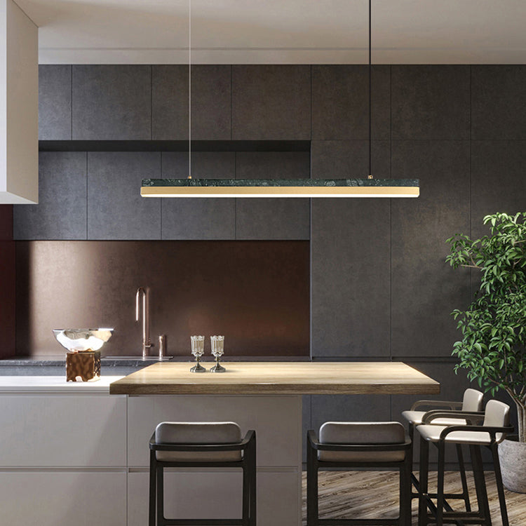 Modern Style Linear Island Light Fixture Metal 1- Light Island Lighting Fixture