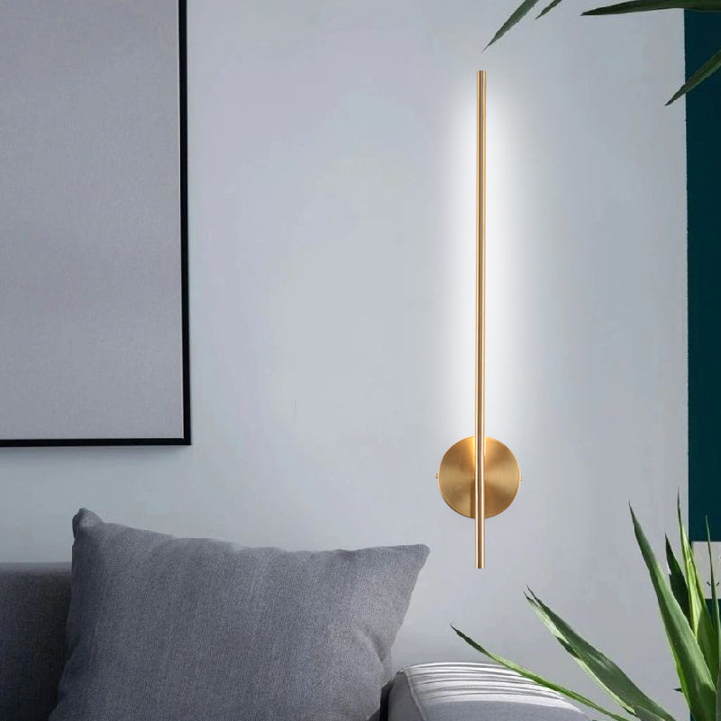 Linear Shade Metal Wall Sconce Modern Style Single Light Wall Lighting Fixtures in Brass