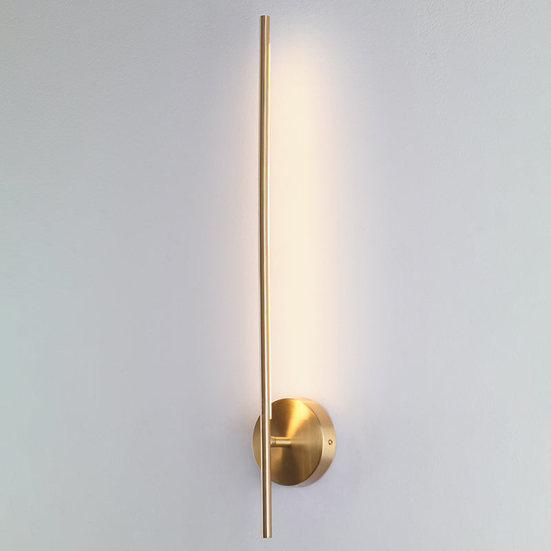 Linear Shade Metal Wall Sconce Modern Style Single Light Wall Lighting Fixtures in Brass