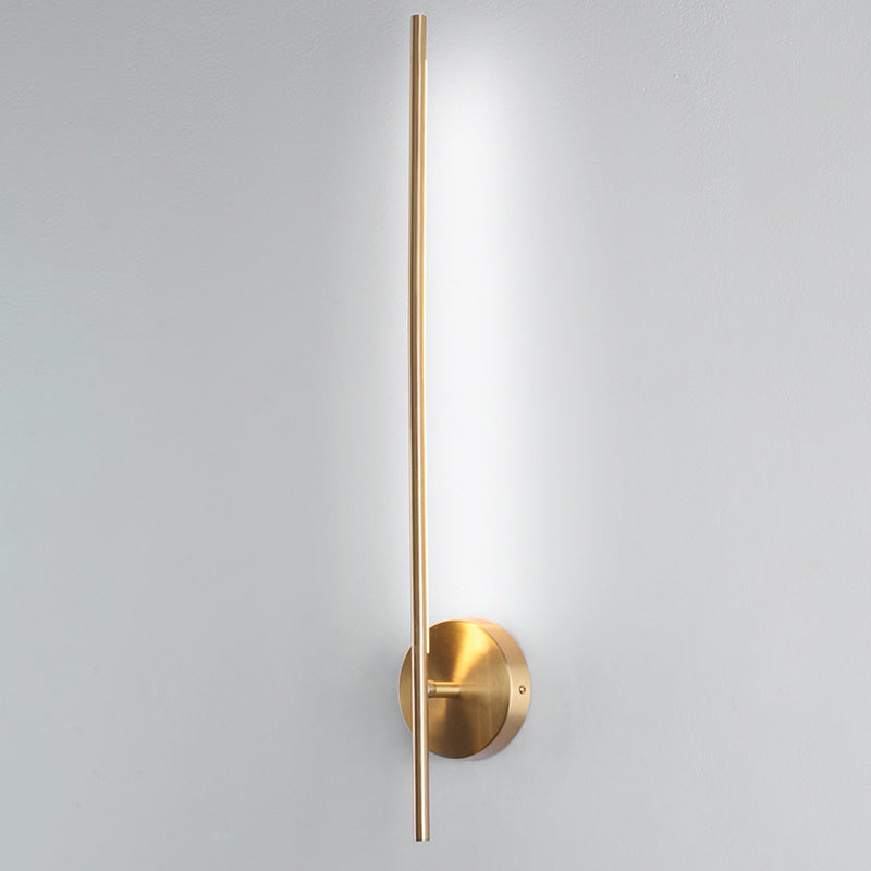 Linear Shade Metal Wall Sconce Modern Style Single Light Wall Lighting Fixtures in Brass