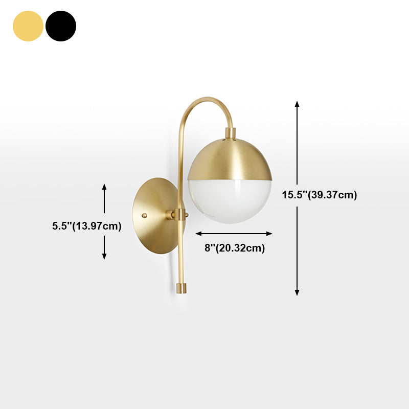 Nordic Style Metal Wall Light Globe 1 Light Wall Sconce for Living Room