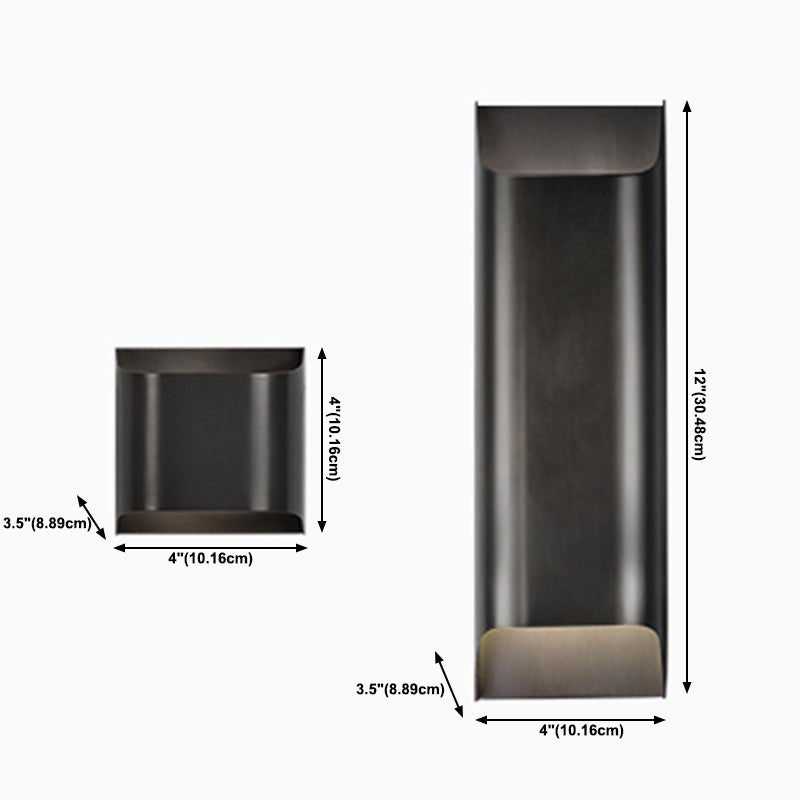 Square Shade Metal Wall Sconce Modern Style Multi Lights Wall Lighting Fixtures in Black