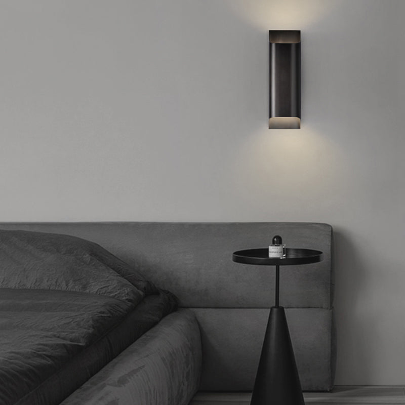 Square Shade Metal Wall Sconce Modern Style Multi Lights Wall Lighting Fixtures in Black