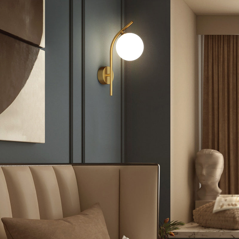 1 Light Ball Wall Sconces Modern Style Glass Wall Mounted Lamps