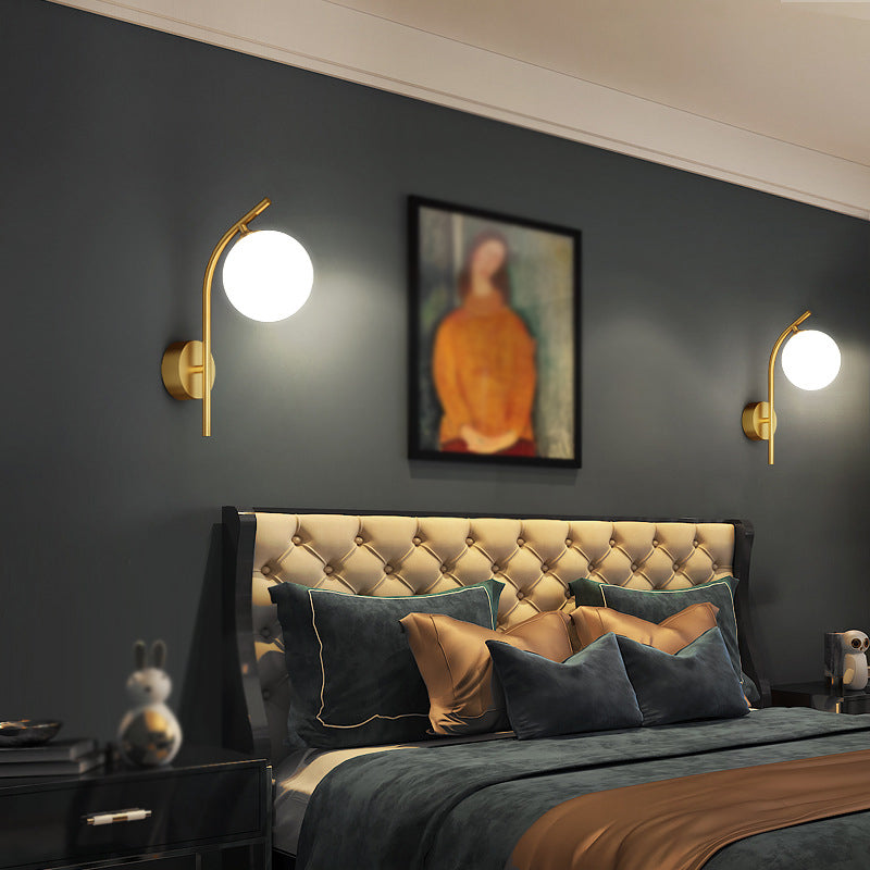 1 Light Ball Wall Sconces Modern Style Glass Wall Mounted Lamps