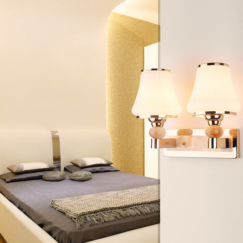 Geometric Shade Glass Wall Sconce Modern Style Multi Lights Wall Mounted Light in Gold