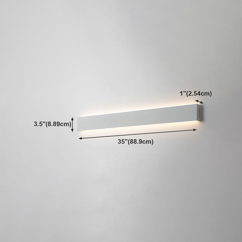 Linear Shade Metal Wall Sconce Modern Style Single Light Wall Mounted Light in White