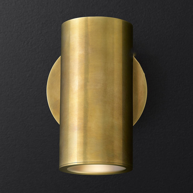 Half Cylinder Shade Metal Wall Sconce Modern Style 1 Light Wall Mounted Light in Brass