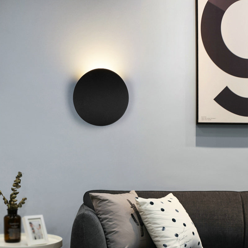 Metal Round Shade Wall Sconce Modern Style 1-Light Wall Mounted Light