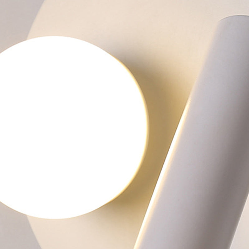 2-Lights Modern Metal Wall Light Round 6" Wide Reading Wall Sconce for Bedroom