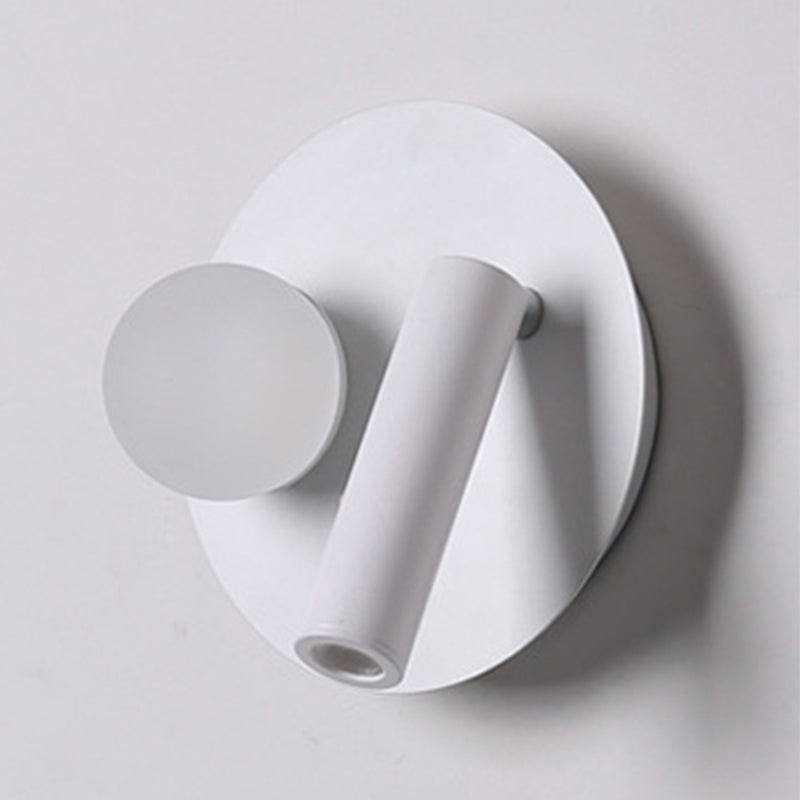 2-Lights Modern Metal Wall Light Round 6" Wide Reading Wall Sconce for Bedroom