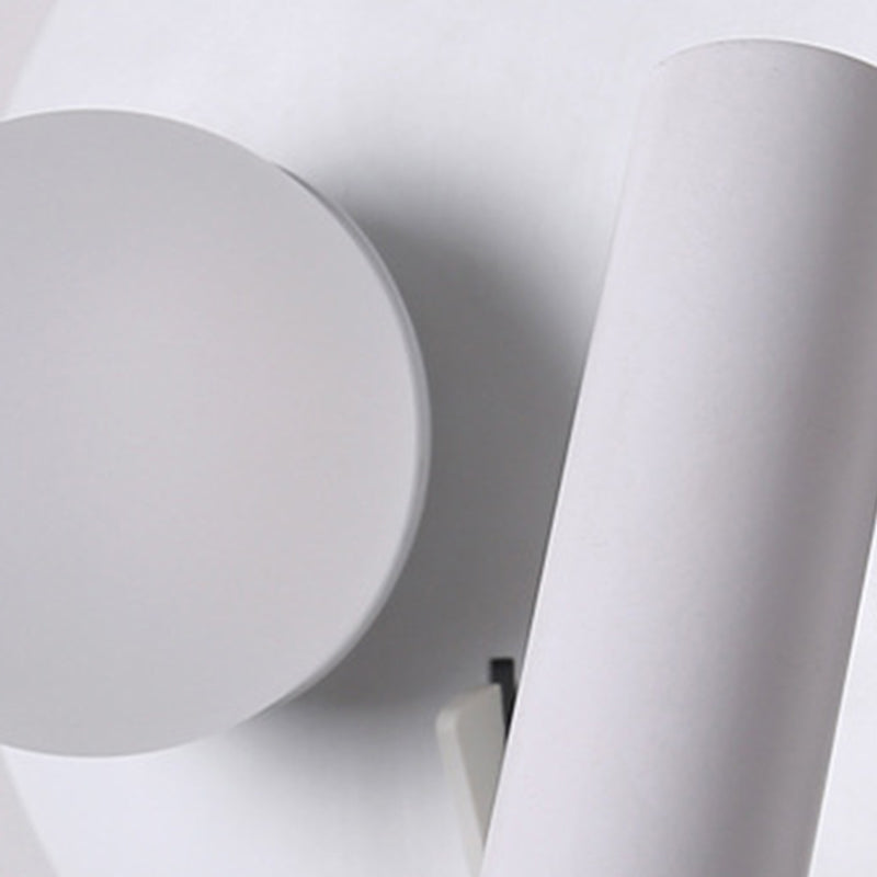 2-Lights Modern Metal Wall Light Round 6" Wide Reading Wall Sconce for Bedroom