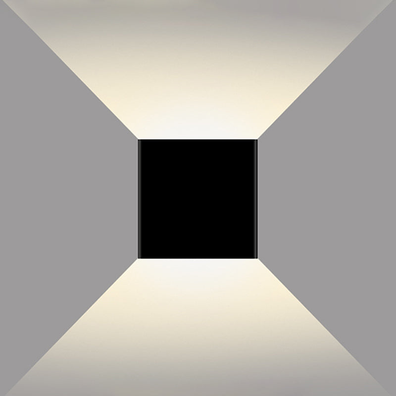 Modern Style Square Wall Light Sconces Metal 2 Lights Wall Washer Sconce