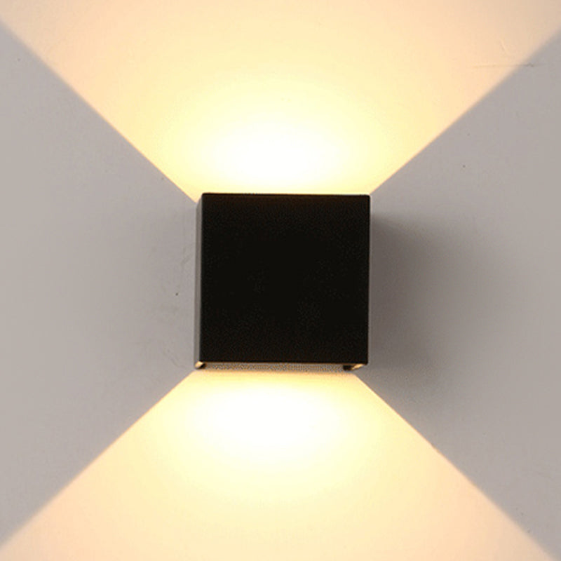Modern Style Square Wall Light Sconces Metal 2 Lights Wall Washer Sconce