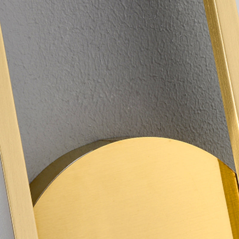 Oval Shade Metal Wall Sconce Modern Style Single Light Wall Mount Lighting in Gold