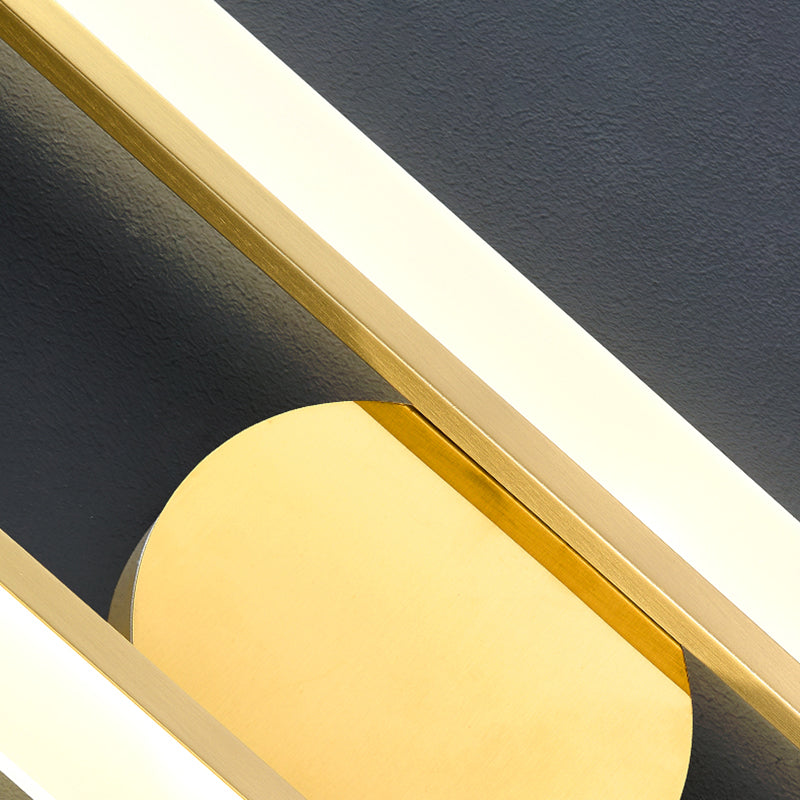Oval Shade Metal Wall Sconce Modern Style Single Light Wall Mount Lighting in Gold