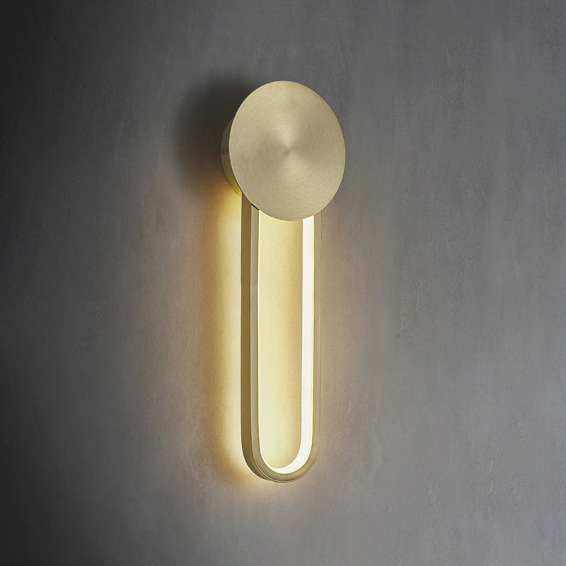 Oval Shade Metal Wall Sconce Modern Style 1 Light Wall Mount Lighting