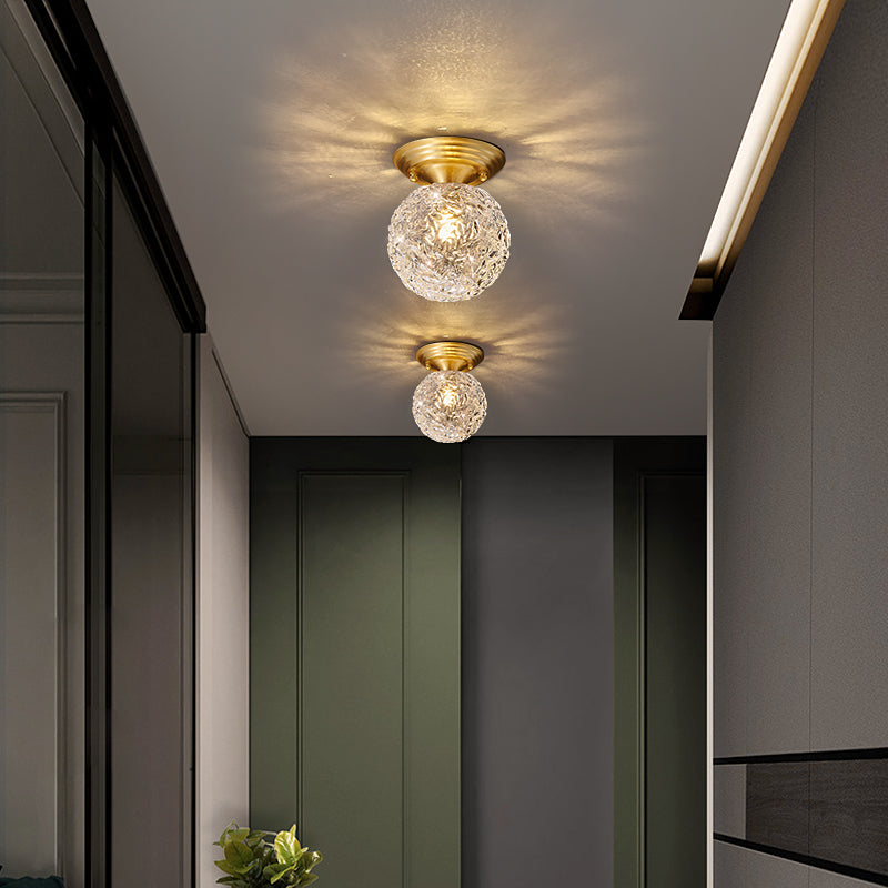 Modern Style Spherical Shape Ceiling Light Glass 1 Light Ceiling Light for Restaurant