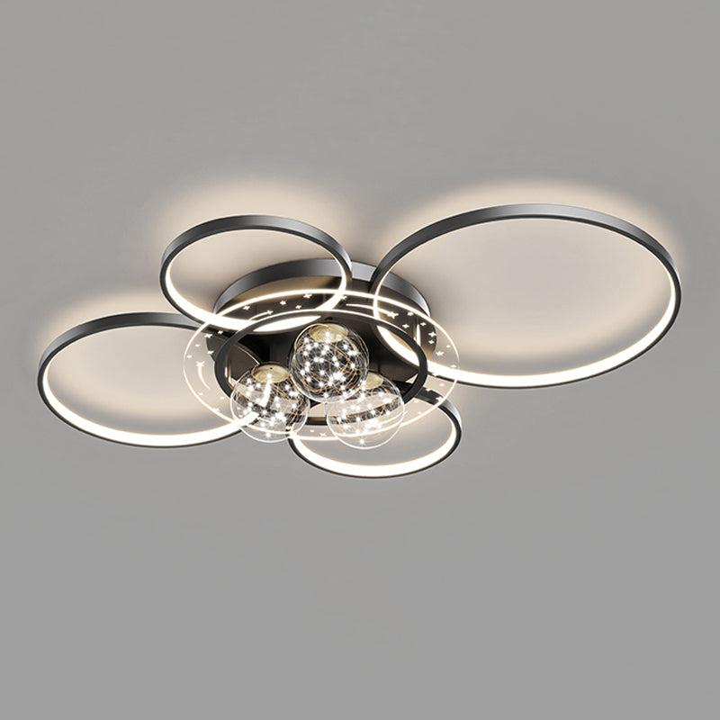 Ball Shape LED Ceiling Lamp Modern Iron 7 Lights Flush Mount for Bedroom Living Room