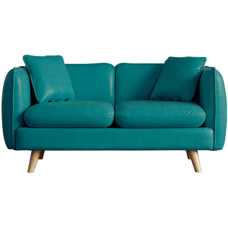 Tuxedo Arm Sofa 25.2" H Simple Faux Leather Cushions Seating