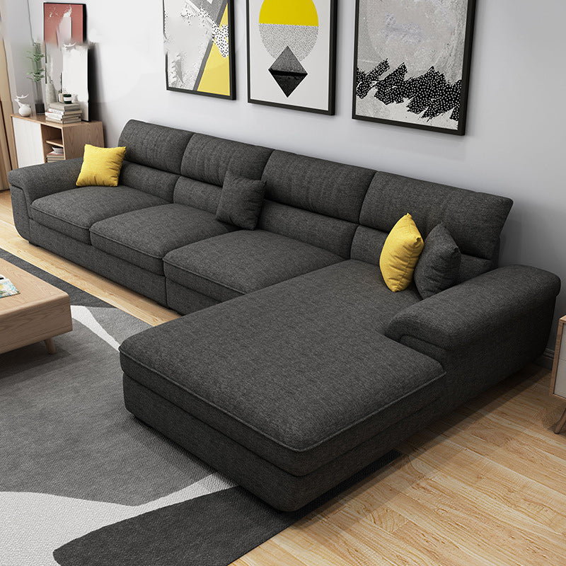 Stationary 4-Seater Sectional Sofa, Pillow Top Arm 138"  Sectional Sofa